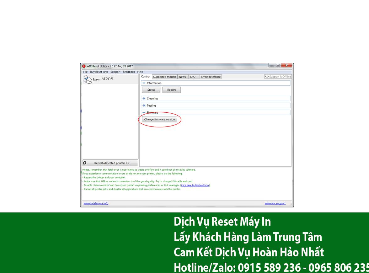 Key Firmware May In Epson M205 Step 2